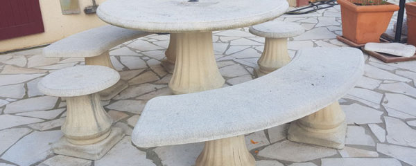 mobilier de jardin en pierre